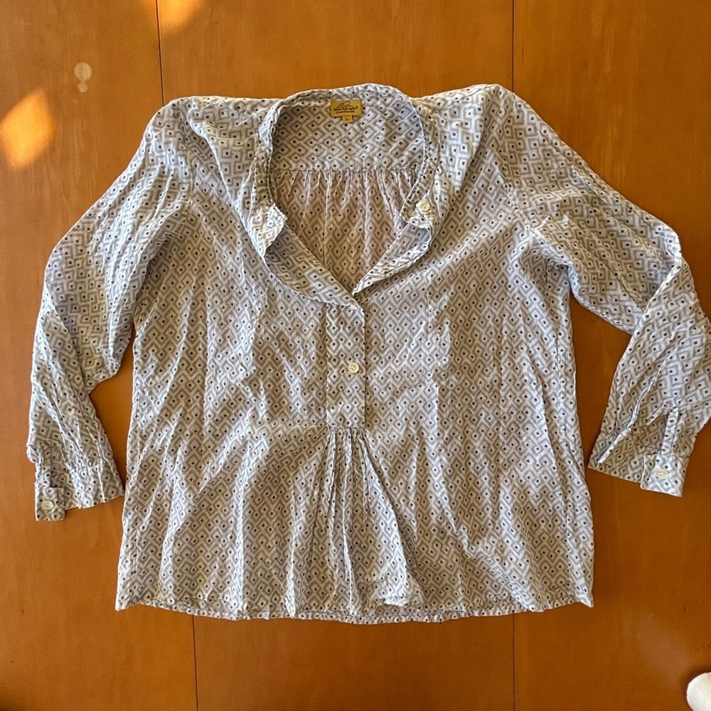 Roberta Roller Rabbit Blue and White Patterned Top